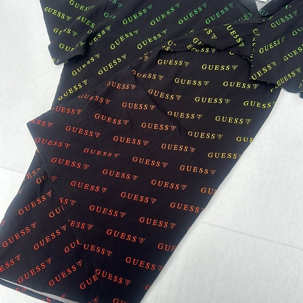New GUESS Rustie Rainbow Plain (JBLK)SZ XL - Picture 6 of 7